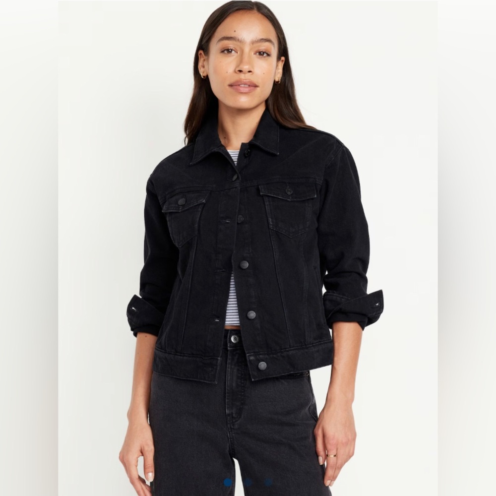 Old Navy Classic Black Jean Jacket Size-xS